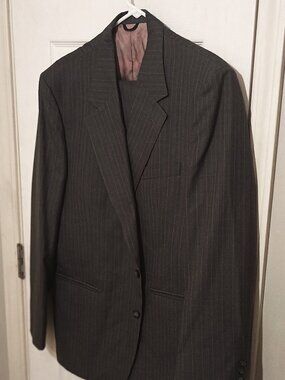 Tailored Clothing Men Gray 2 Piece Pinstripe Suit   44R
